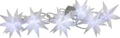 Merkloos Set Van 2X Stuks Kerstverlichting Lichtsnoer Met 6 Witte Sterren Op Batterijen - Kerst Lichtsnoeren Cheap