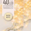 Merkloos Set Van 2X Stuks Kerstverlichting Transparant Snoer Met 40 Lampjes Warm Wit 300 Cm - Kerstlampjes/Kerstlichtjes - Binnen/Buiten Cheap