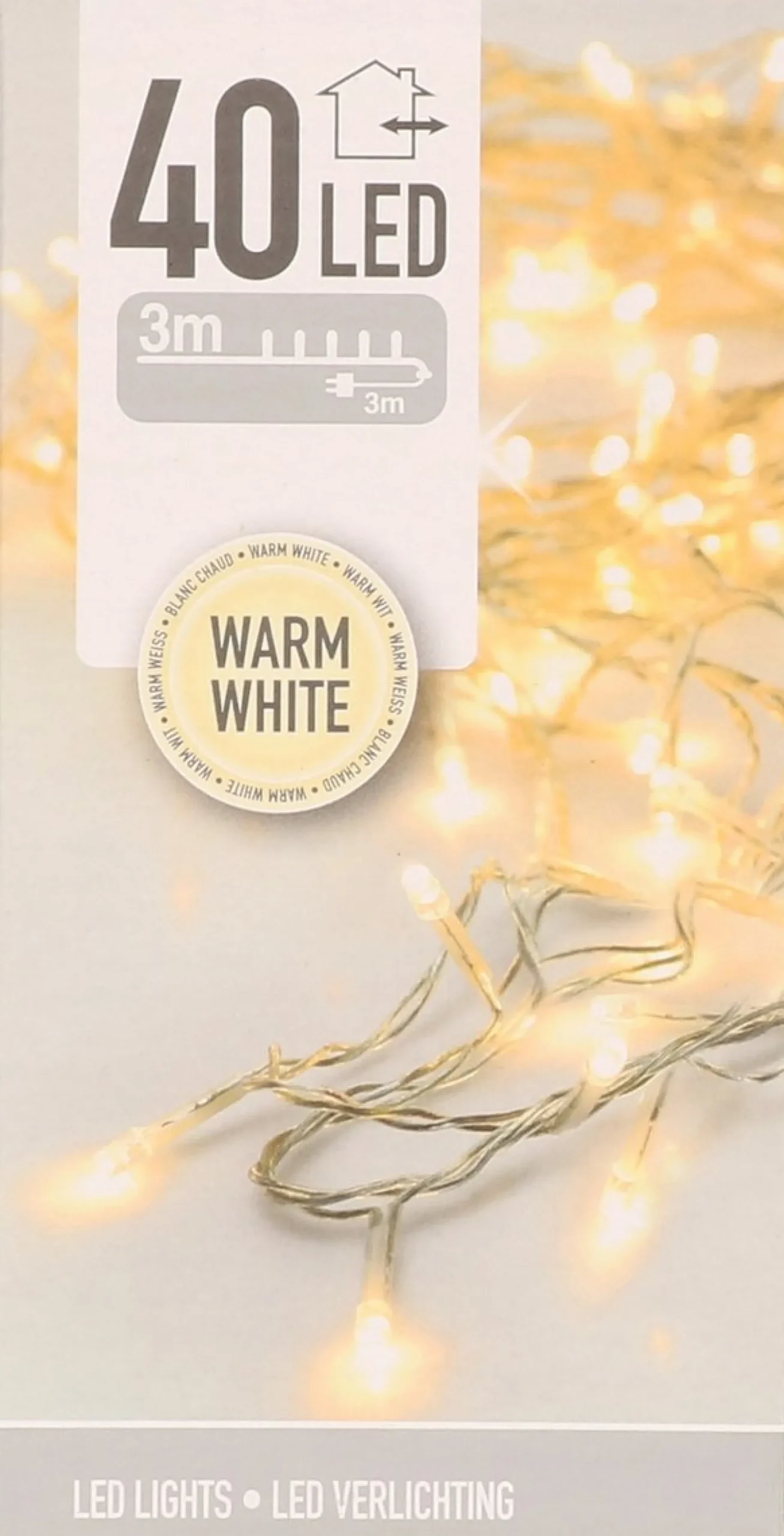 Merkloos Set Van 2X Stuks Kerstverlichting Transparant Snoer Met 40 Lampjes Warm Wit 300 Cm - Kerstlampjes/Kerstlichtjes - Binnen/Buiten Cheap