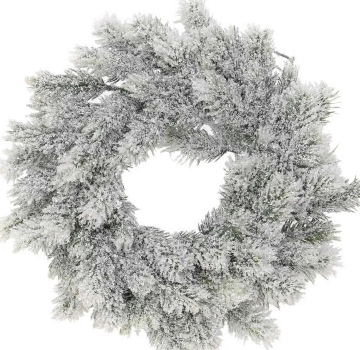 Merkloos Kerstkransen>Set Van 2X Stuks Kunst Kerstkransen Groen/Sneeuw 35 Cm - Kerst Decoratie Kransen Van Dennetakken