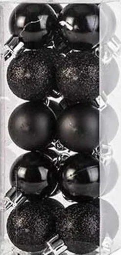 Merkloos Kerstboomversieringen></noscript>Set Van 40X Stuks Kunststof Kerstballen Mix Zwart En Koper 3 Cm - Kerstversiering