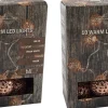 Merkloos Set Van 3X Stuks Lichtsnoer Met 10 Metalen Balletjes Koper Op Batterijen 100 Cm - Kerstverlichting/Sfeerverlichting New