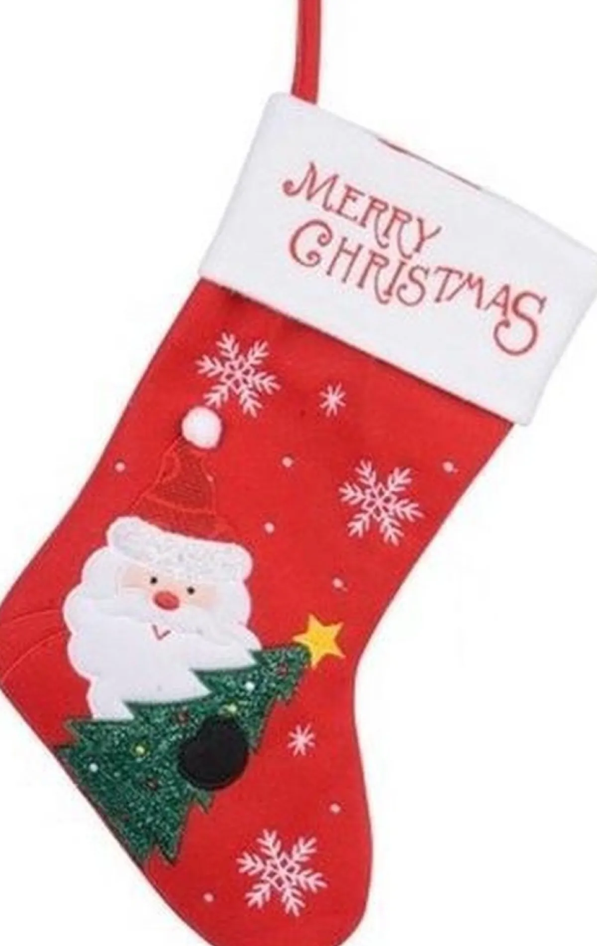 Merkloos Kerstsokken>Set Van 4X Stuks Rood/Witte Kerstsok Kerstversiering Met Kerstman Borduursel 40 C