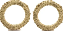 Merkloos Kerstkransen>Set Van 3X Stuks Stro Kerstkransen Om Te Decoreren 40 Cm - Kerst Deurkransen