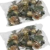 Merkloos Kerststukjes>Set 12X Gouden Decoraties Op Stekers 12 Cm - Kerststukje Onderdelen/Stekertjes - Kerstversiering/Kerstdecoratie