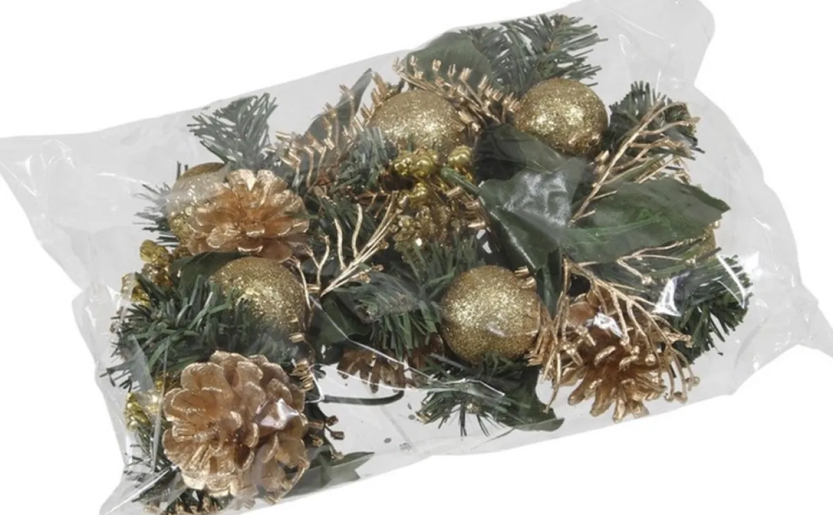 Othmar Decorations Kerststukjes>Set 6X Gouden Decoraties Op Stekers 12 Cm - Kerststukje Onderdelen/Stekertjes - Kerstversiering/Kerstdecoratie