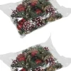 Merkloos Kerststukjes>Set 12X Rode Decoraties Op Stekers 12 Cm - Kerststukje Onderdelen/Stekertjes - Kerstversiering/Kerstdecoratie