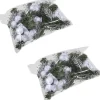 Merkloos Kerststukjes>Set 12X Zilveren Decoraties Op Stekers 12 Cm - Kerststukje Onderdelen/Stekertjes - Kerstversiering/Kerstdecoratie