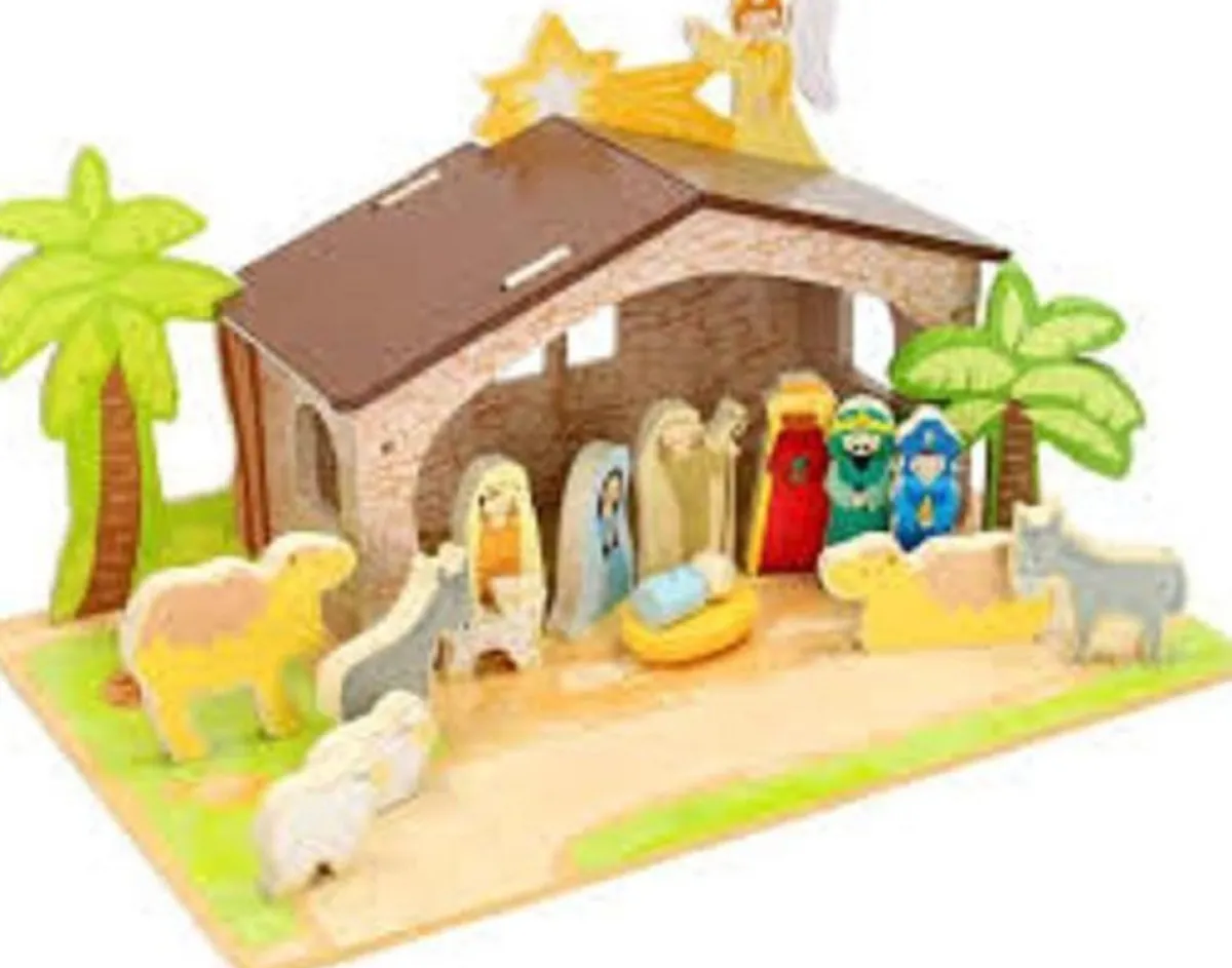 small foot Kerststallen> Speelset Kribbe Van Hout