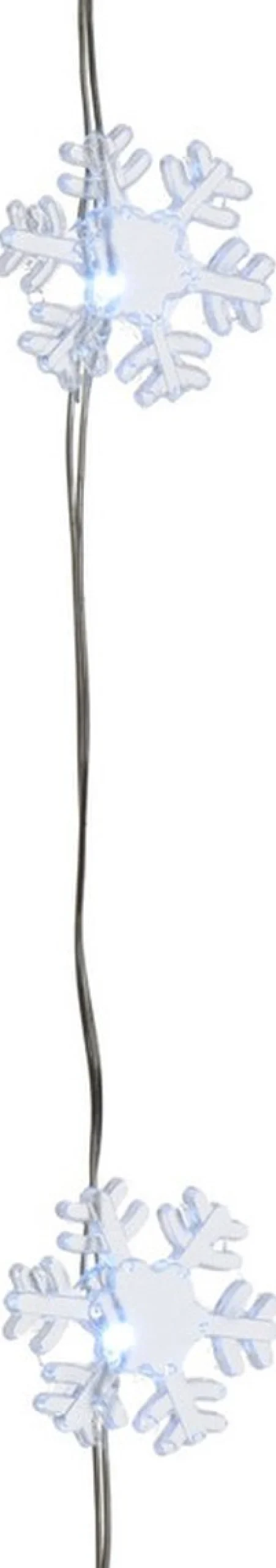 Lumineo Sneeuwvlokken Lichtsnoeren Met Timer 40 Lampjes Wit Op Batterij - Sneeuwvlok Verlichting - Kerstlampjes/Kerstlichtjes Best Sale