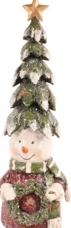 Baroque Collection Kerststukjes>Snowman Christmas Tree 28 Cm