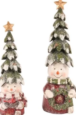Baroque Collection Kerststukjes>Snowman Christmas Tree 28 Cm