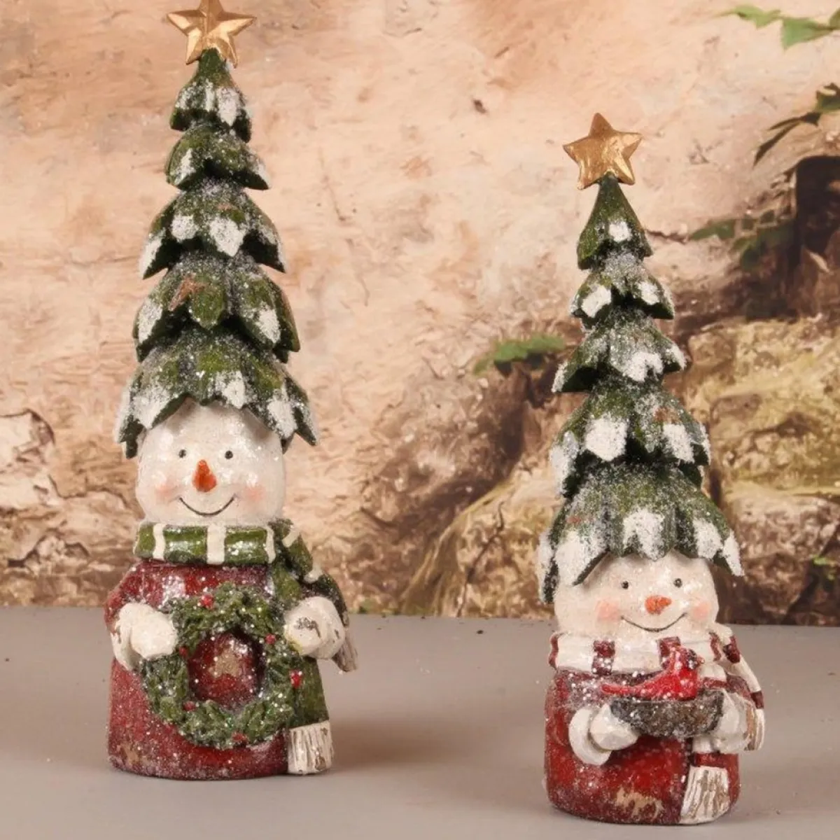 Baroque Collection Kerststukjes>Snowman Christmas Tree 28 Cm