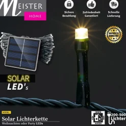 Meisterhome Solar Led 300 Stuks Warm Wit Buitenverlichting Tuinverlichting Party Discount