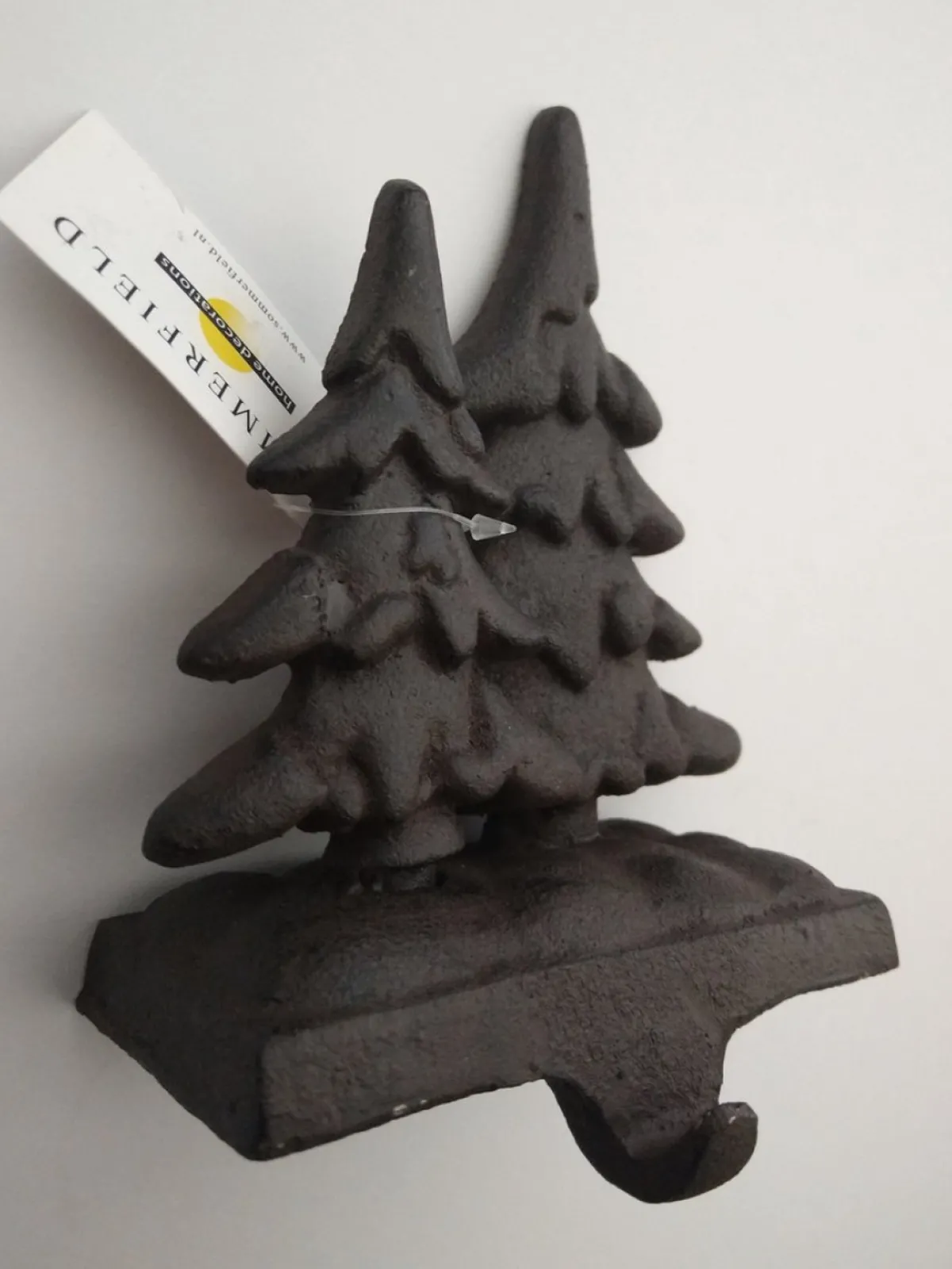 Sommerfield Kerstkransen> | Kranshanger Ophanghaak Voor Op Kast E.D., (Krans) Haak En Dubbele Kerstboom | Gietijzer | Zwart/Roestbruin