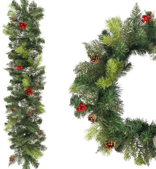 springos Guirlandes> Guirlande - Kerstslinger Deluxe - 1 Meter - Groentinten