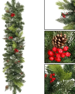 springos Guirlandes></noscript> Guirlande - Kerstslinger Deluxe - 1 Meter - Groentinten