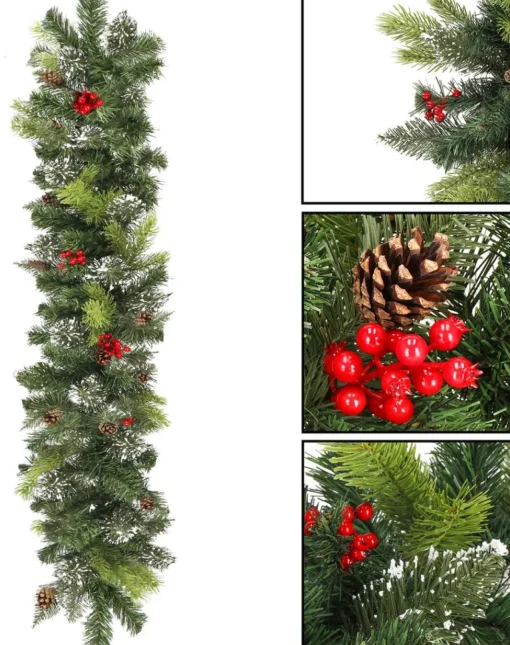 springos Guirlandes> Guirlande - Kerstslinger Deluxe - 1 Meter - Groentinten