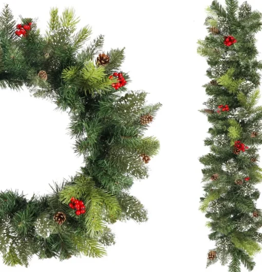 springos Guirlandes> Guirlande - Kerstslinger Deluxe - 1 Meter - Groentinten