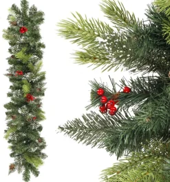 springos Guirlandes></noscript> Guirlande - Kerstslinger Deluxe - 1 Meter - Groentinten