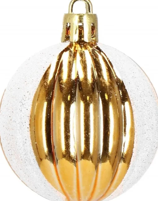 springos Kerstboomversieringen> Kerstballen | Kerstversiering | Onbreekbaar | 153 Stuks | Goud/Wit