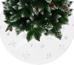 springos Kerstboomrok | Kerstboomkleed | Kerstboomversiering | 90 Cm | Wit Store