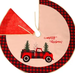 springos Kerstboomrok | Kerstboomkleed | Kerstboomversiering | 91 Cm | Rood/Zwart/Geruit Best Sale