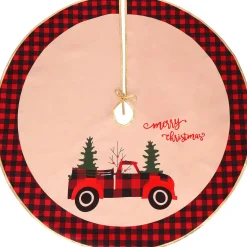 springos Kerstboomrok | Kerstboomkleed | Kerstboomversiering | 91 Cm | Rood/Zwart/Geruit Best Sale