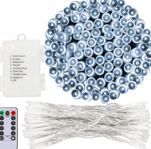 springos Kerstverlichting | 10,5 M | Batterij | Afstandsbediening | 100 Led | Koel Wit Best Sale