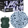 springos Kerstverlichting | 10,5 M | Batterij | 100 Led | Koel Wit Store