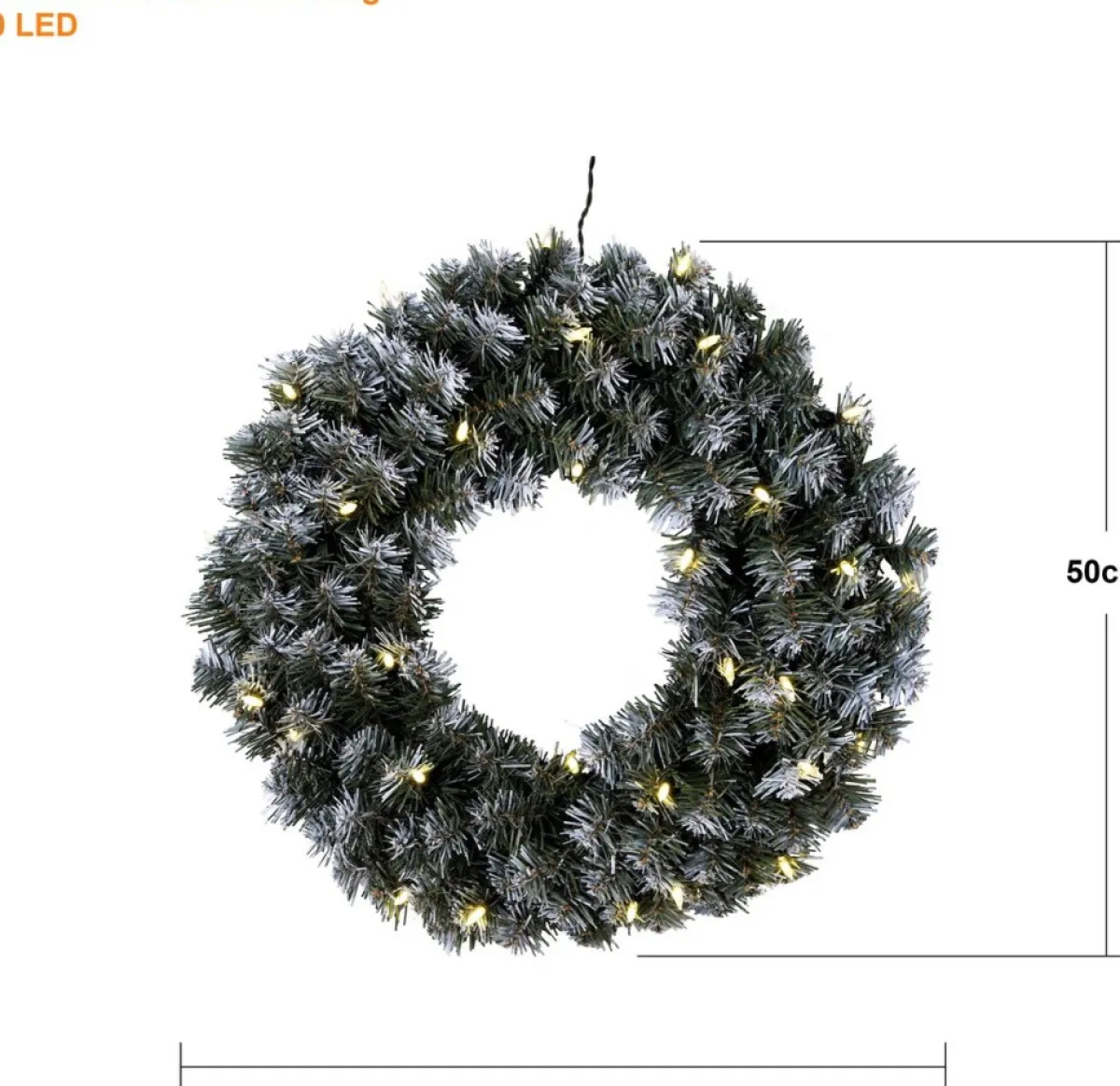 Star Trading Kerstkransen> Kerstkrans Voor Deur | Kerstkrans Met Verlichting 50 Cm | Led-Krans Kerstmis | Verlichte Kransdeco | Kerstkrans Deurkrans | Kerstkrans Led | Krans Deur Kerst