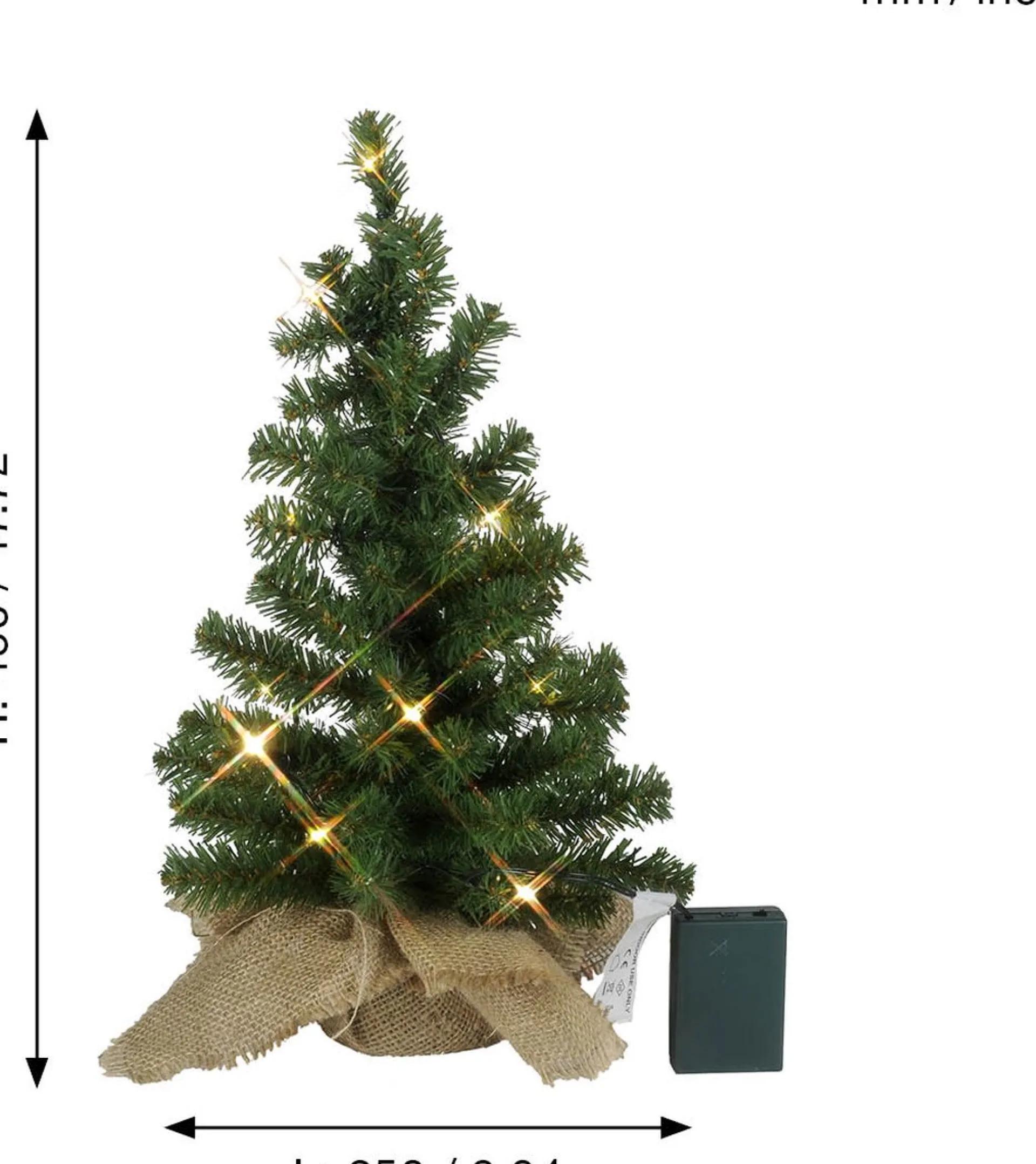 Star Trading Toppy Kunstkerstboom Van, Kleine Kerstboom In Het Groen Met Led-Lichtketting En Timer Voor Binnen, Warm Wit, Werkt Op Batterijen, Hoogte: 45 Cm Discount