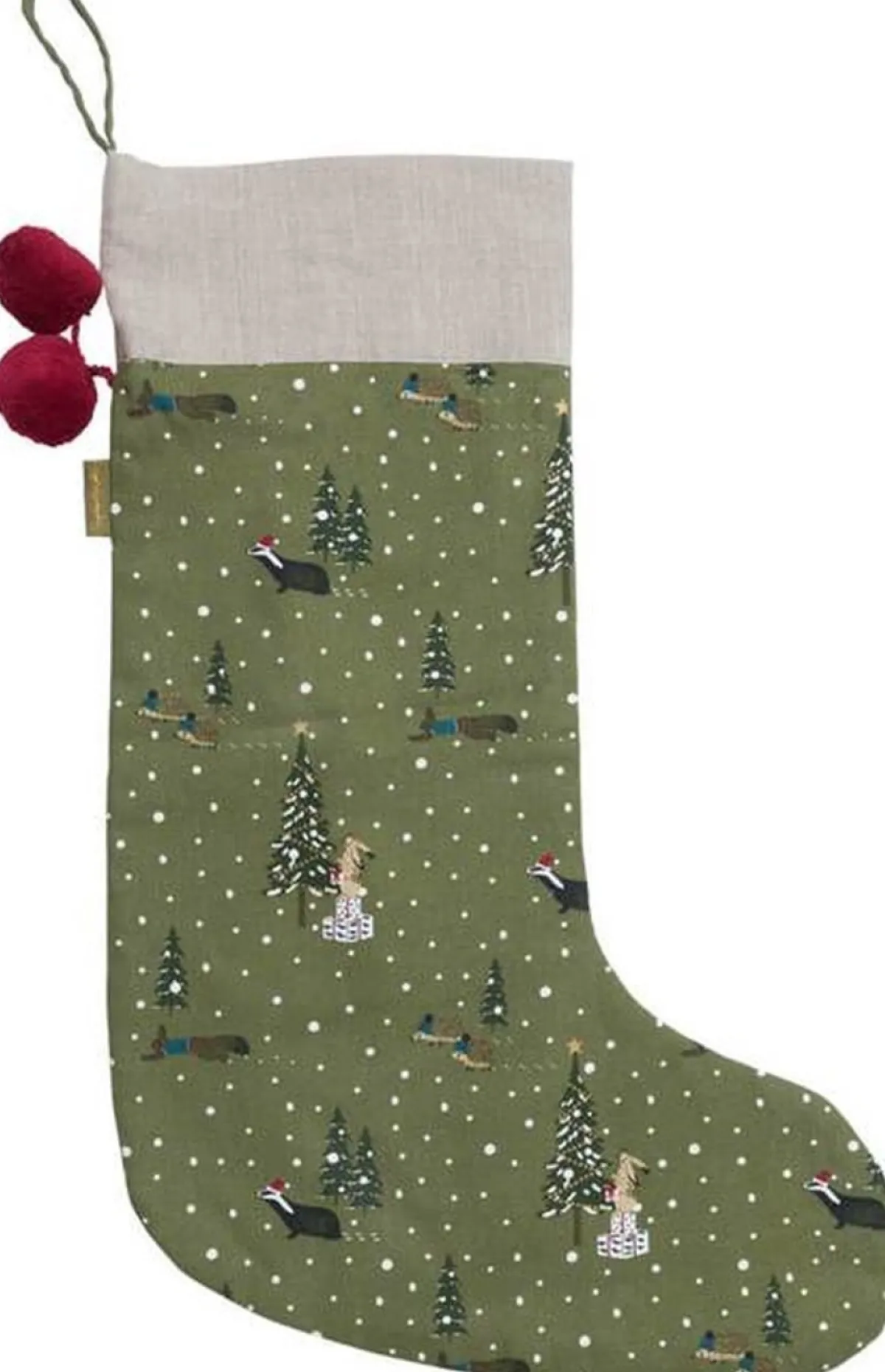 Sophie Allport Kerstsokken>Stijlvolle Decoratie Kerstsok Van - Feestelijke Bos - Grote Christmas Stocking