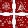 SUNMOOL Kerstkussens> Kerst Kussenhoes - Kussenhoes - Pillow Cover - 45 X 45Cm 4Stuks