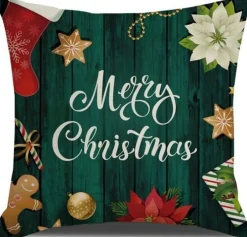 SUNMOOL Kerstkussens> Kerst Kussenhoes - Kussenhoes - Pillow Cover - 45 X 45Cm 4Stuks