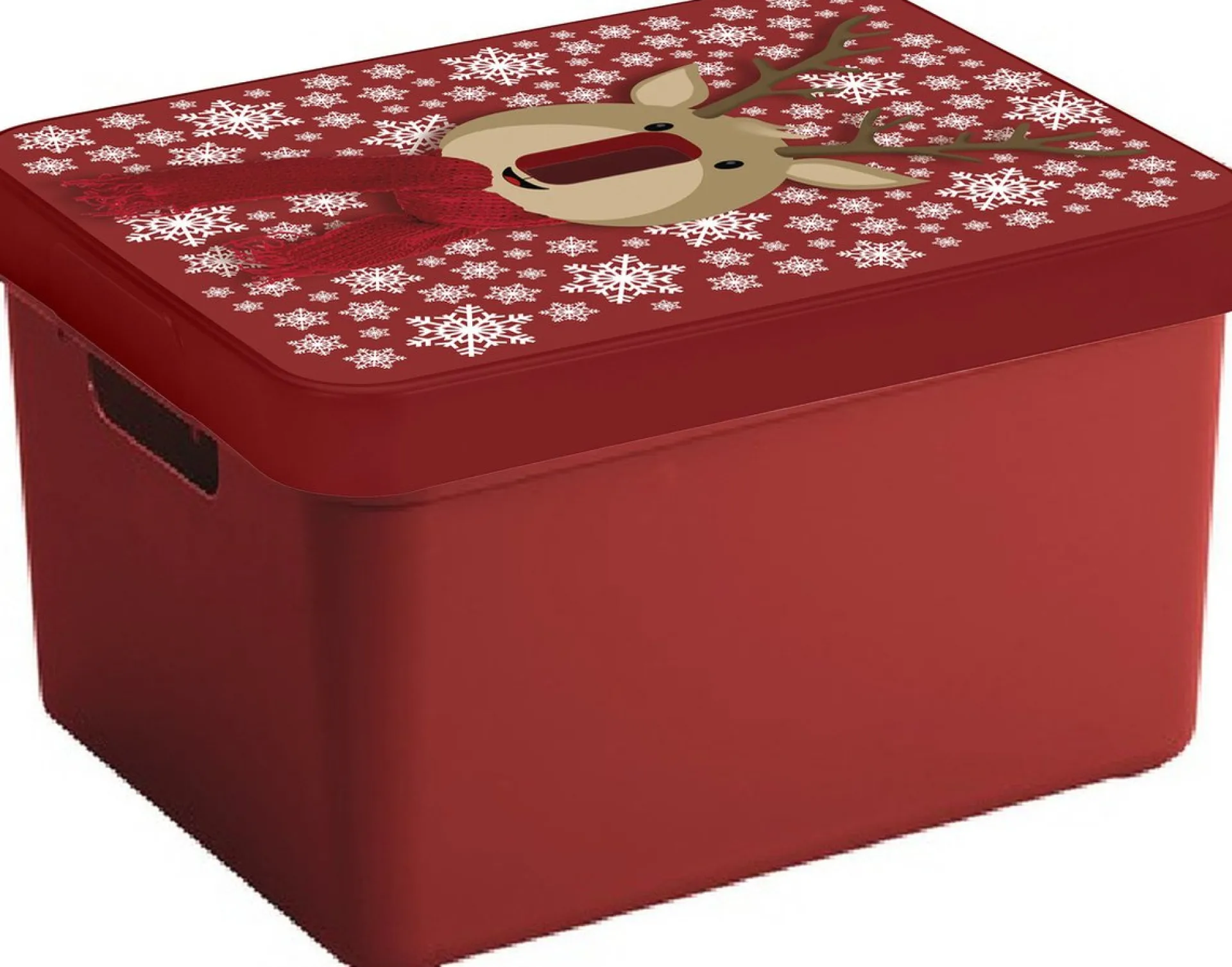 Sunware Kerstversiering Opbergboxen - Set 2X Stuks - 44 X 34 X 24 Cm - Rendieren Print Deksel Best Sale