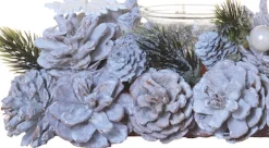 Naturn Christmas Kerststukjes></noscript>Tealight Holder 2L Pinecone Pearl 30Cm