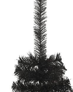 The Living Store Halve Kunstkerstboom - 150 Cm - Pvc/Staal Zwart Flash Sale