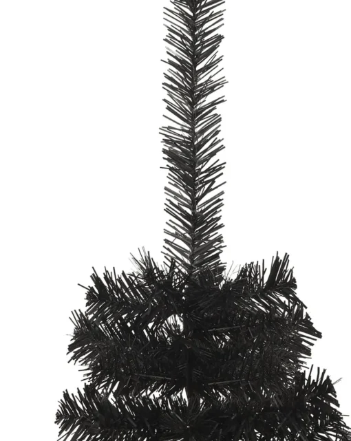 The Living Store Halve Kunstkerstboom - 150 Cm - Pvc/Staal Zwart Flash Sale