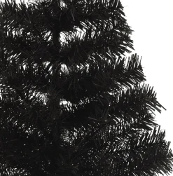 The Living Store Halve Kunstkerstboom - 150 Cm - Pvc/Staal Zwart Flash Sale
