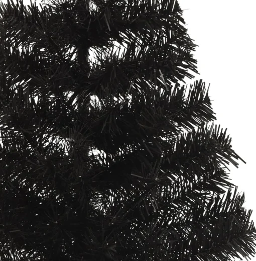 The Living Store Halve Kunstkerstboom - 150 Cm - Pvc/Staal Zwart Flash Sale