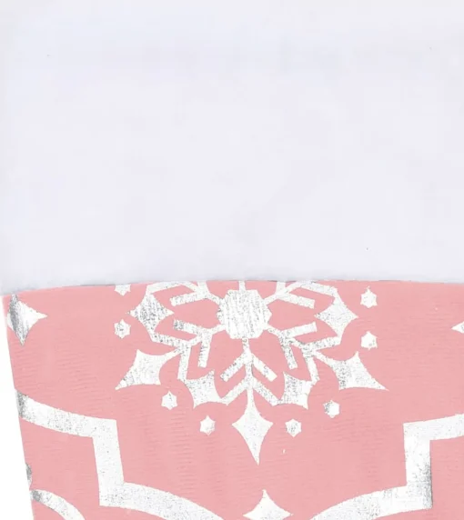 The Living Store Kerstboomrok 90 Cm - Met Sneeuwpatroon - Inclusief Kerstsok Roze Cheap