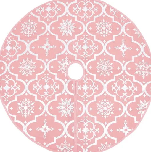 The Living Store Kerstboomrok 90 Cm - Met Sneeuwpatroon - Inclusief Kerstsok Roze Cheap