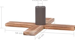 The Living Store Kerstboomstandaard - Kunststof En Hout - 54X54X16 Cm - Geschikt Voor Bomen Tot 2.1 M - Diameter Boomstam 19/22/32 Mm Clearance