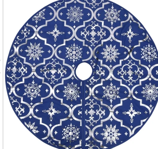 The Living Store Kerstboomrok Luxe Met Sok 122 Cm Stof Kerstboomrok Blauw Clearance