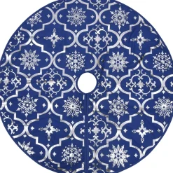 The Living Store Kerstboomrok Luxe Met Sok 122 Cm Stof Kerstboomrok Blauw Clearance