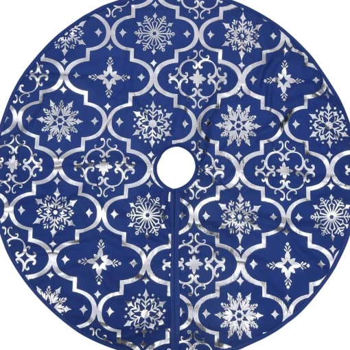 The Living Store Kerstboomrok Luxe Met Sok 122 Cm Stof Kerstboomrok Blauw Clearance