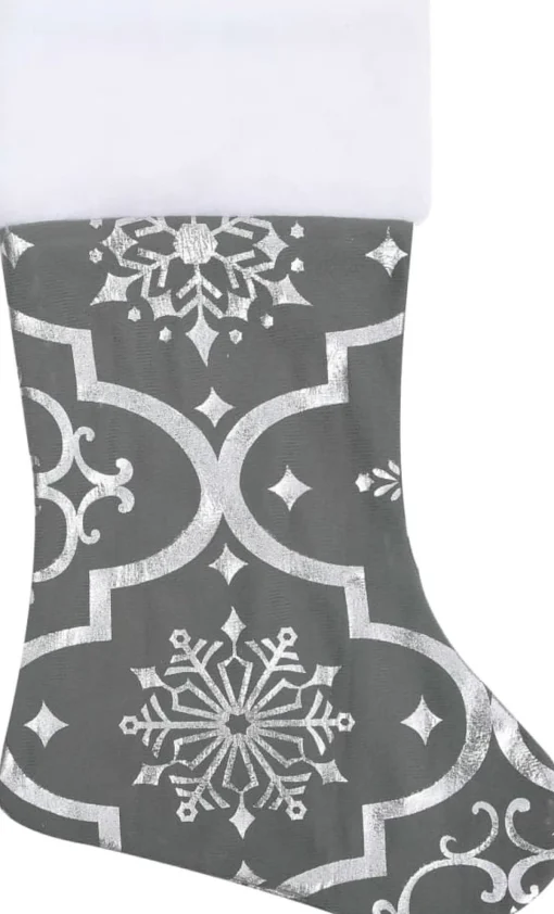 The Living Store Kerstboomrok 90 Cm - Sneeuwpatroon - Inclusief Kerstsok Grijs Discount