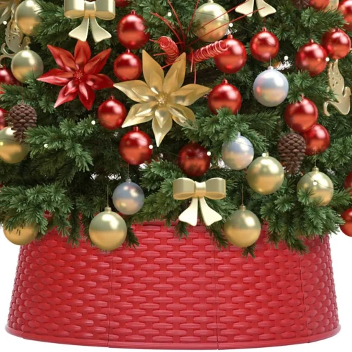 The Living Store Kerstboomkraag Kunststof - 48Cm Bovenkant - 54Cm Onderkant - 19.5Cm Hoog - Met Rattan-Look - Montage Vereist Hot