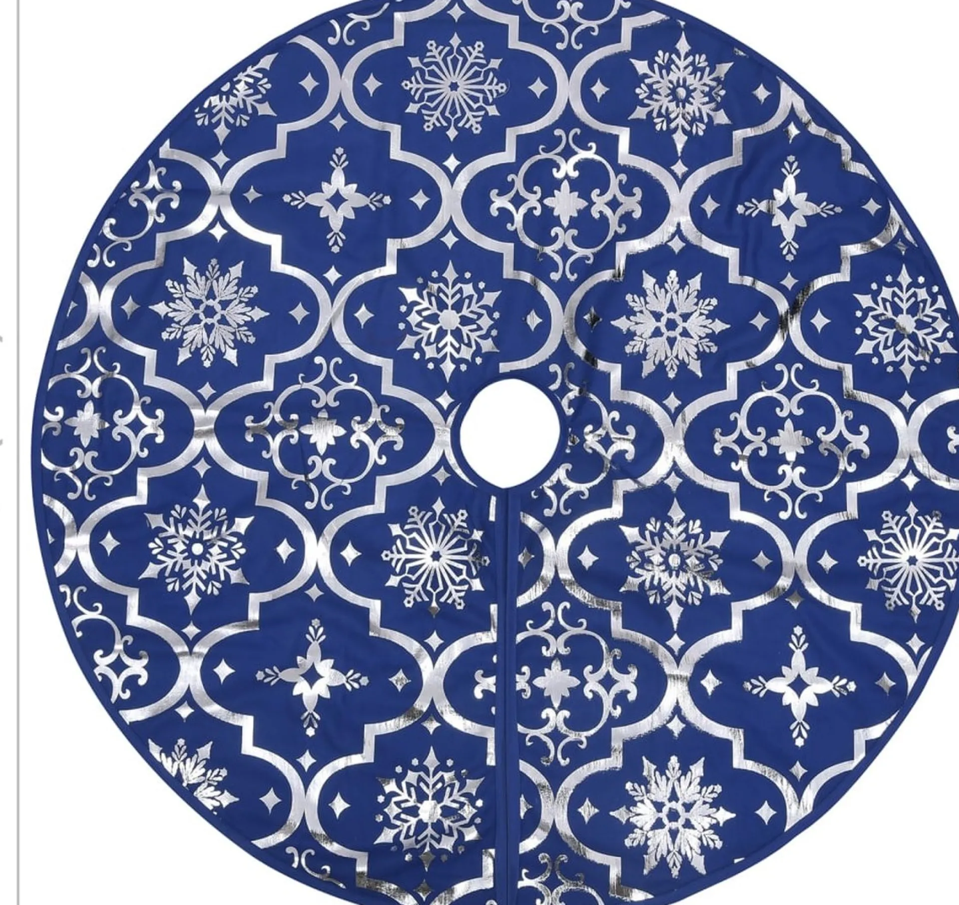 The Living Store Kerstboomrok 150 Cm Diameter - Met Sneeuwpatroon - Inclusief Kerstsok Blauw Online